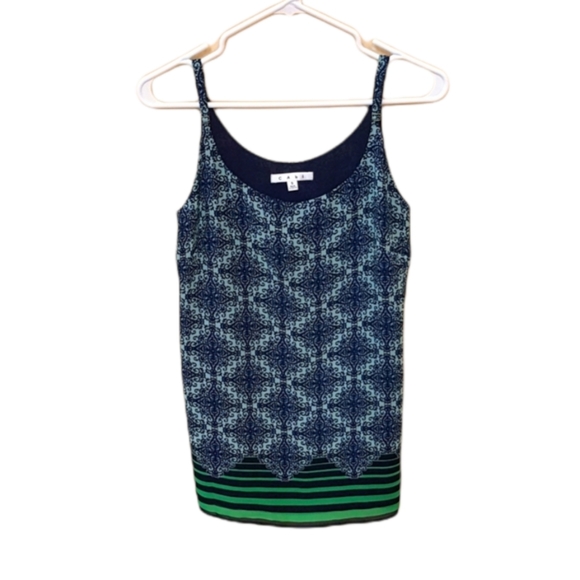 CAbi Tops - CAbi  Blue Cream and Green tank top blouse